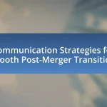 Communication Strategies for Smooth Post-Merger Transitions