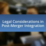 Legal Considerations in Post-Merger Integration