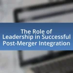 The Role of Leadership in Successful Post-Merger Integration